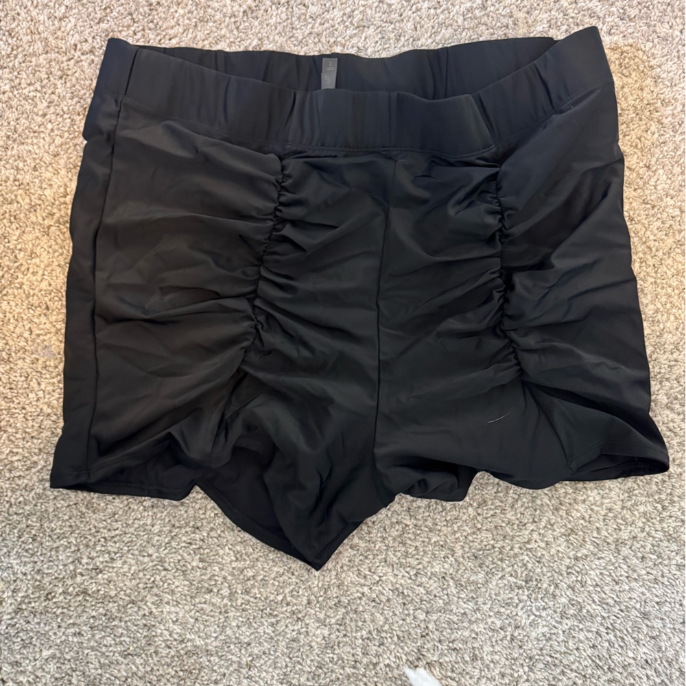 Torrid Black Gathered Swim Shorts